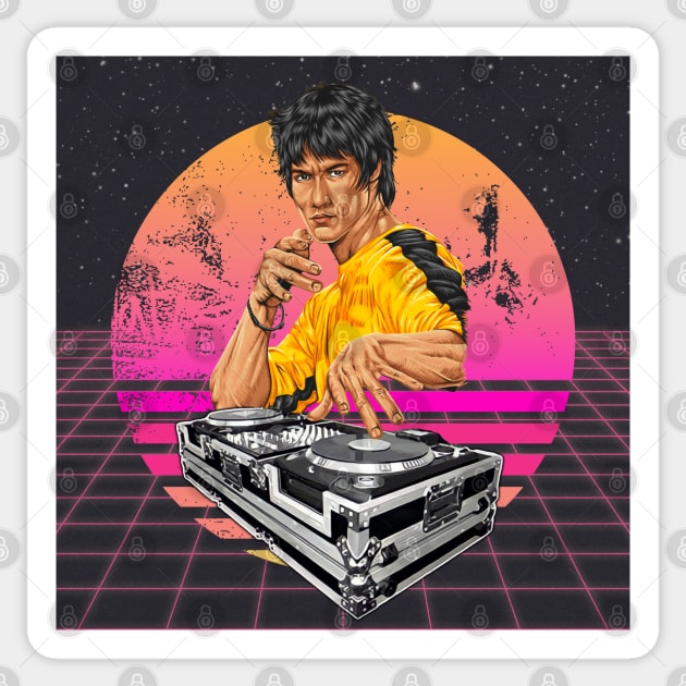 Bruce Lee DJ 3 Bruce Lee Sticker TeePublic